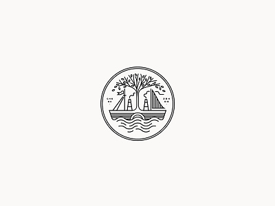 The Little Hattie V3 boat illustration logo water