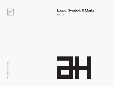 Logos, Symbols & Marks: No. 15 black and white branding identity logo minimal monogram