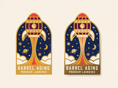 Barrel Aging barrel beer lapel rocket space