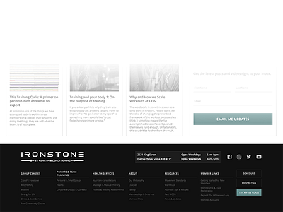 Footer Detail for CrossFit Gym crossfit ui