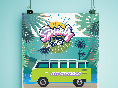 Spring Break Poster healthcare poster design retro