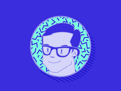 Bossch blue boss glasses green illustration illustrator man texture