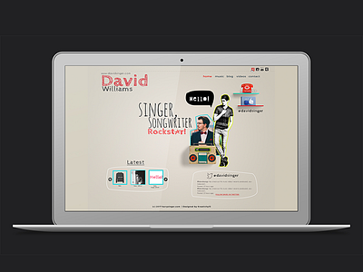 Quirky website theme for creatives colorful creatives dj fun funky playful psd singer site song web website
