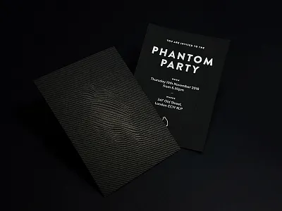 Phantom party invite embossing invite optical illusion print