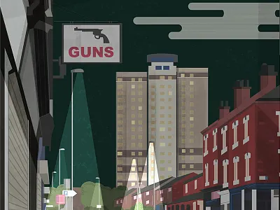 Radford Flats, Nottingham alansillitoe cityscape flats innercity lights night nottingham players radford raleigh street