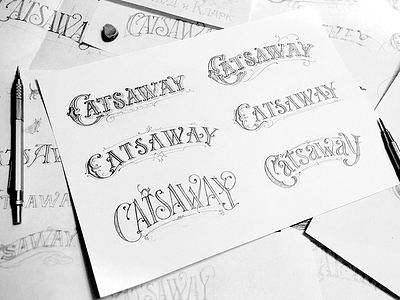Catsaway sketches handlettering lettering logotype monogram sketch typography