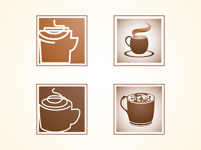 Coffee Icons brown coffee contained icons mocha square