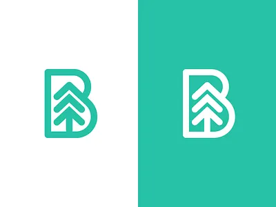 B for Botanic b botanic flora forest letter logo logotype mark monogram symbol tree typography