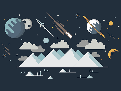 Dribbble flat design material design space