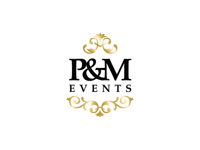 P&M Events Logo baroque birthday branding bridal event planning french glam logo logo design party regal weddings