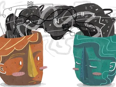 Practise editorial; Depression & Schizophrenia digital illustration editorial illustration health illustration medicine psychology science
