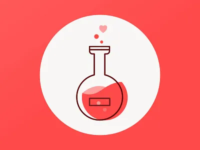 Love potion flat icons illustration love potion