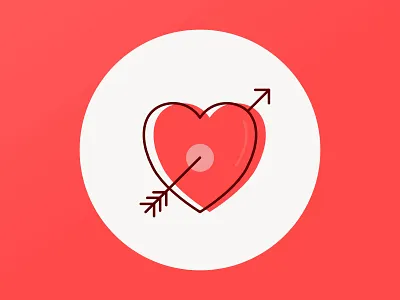 Love arrow cupid flat icons illustration love