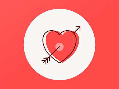 Love arrow cupid flat icons illustration love