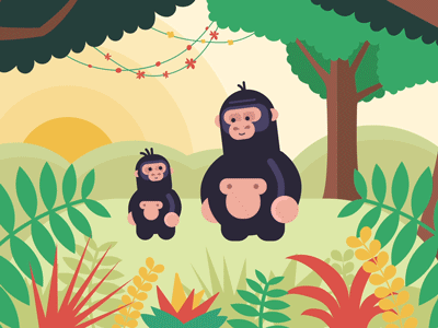 Father's Day animation character family father fathers day gif gorilla jungle son