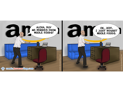 Joke about Jeff Bezos acquisition alexa amazon business comic echo entrepreneurship jeff bezos merger whole foods