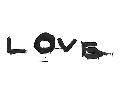 L O V E black childish conceptual encre handwritten ink letters love statement typography