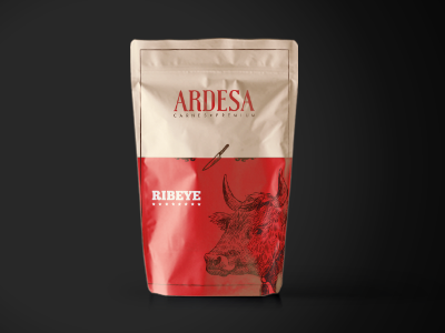 Meat packaging bag branding food graphic design meat packaging ribeye simple