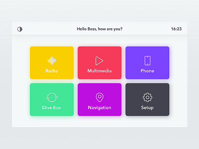 Car Dashboard — Light Theme car clio dashboard interface navigation renault ui