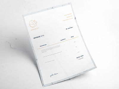 Aqualuz Spa Thermae Invoice branding design editorial invoice mermaid price spa thermae water