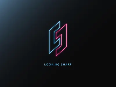 CJ - Looking Sharp Logo blue logo monogram neon pink