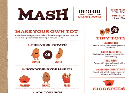 Mash Menu menu restaurant