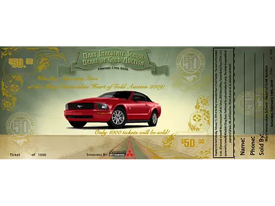 Raffle ticket for Car give away illustration project ux vectors