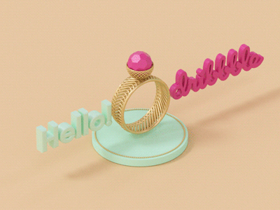 Hello Dribbble! 3d debut design first happy hello invitation new shot