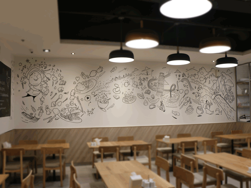 Mantana Restaurant Wall Drawing illustration wall drawing