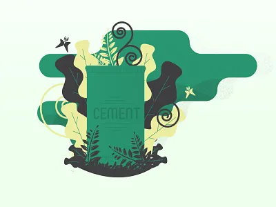 Cement Bag cement go green leaves