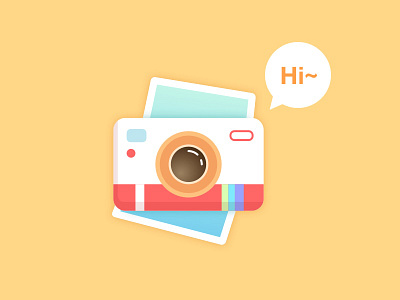 Hi Dribbble~ debut icon photo picture