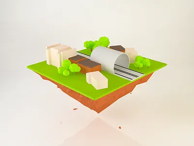 House Land Tree c4d