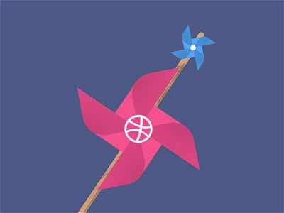 Pinwheel & Dribbble 2d ae after effects animation gif keyframe loop pinwheel rookie sweet wind