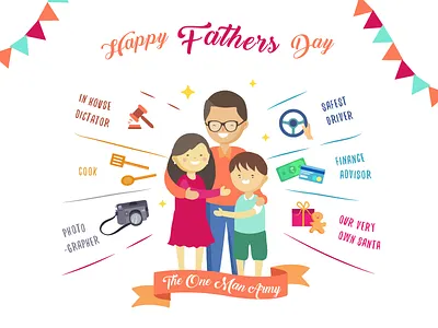 Happy Fathers Day character design designinspiration family father flat illustration love vector