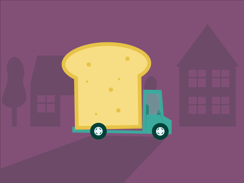 Bakery Truck car gif motion design motion graphics truck vector illustration