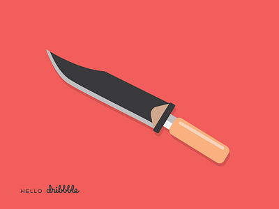 Hello Dribbble branding flat design illustration knife minimalist nigeria