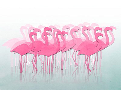Flamingos flamingo illustration paper cut pink