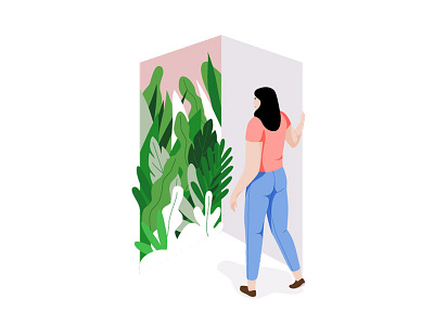 Green character garden green illustration plant vector woman