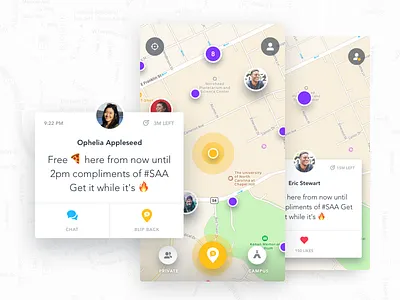BlipMe - Map View app blipme blips campus cards ios location map mobile people social