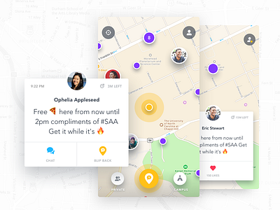 BlipMe - Map View app blipme blips campus cards ios location map mobile people social