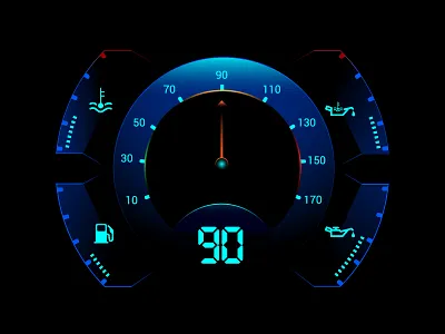 Futuristic Speedometer carhud futuristicdesign huddisplay speedometer