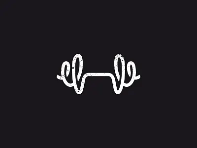 Her Gym dumbbell gym h letter lady logo ribbon sport women