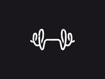 Her Gym dumbbell gym h letter lady logo ribbon sport women