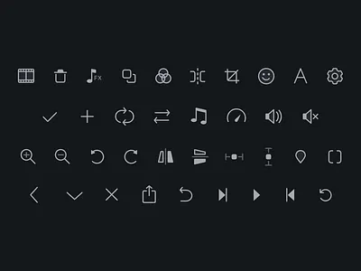 Video Editor App Glyphs app glyph icon ios iphone sketch ui