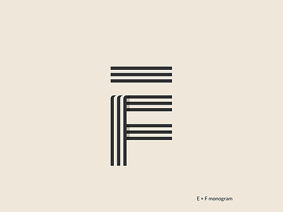 E+F monogram, logo design experiment