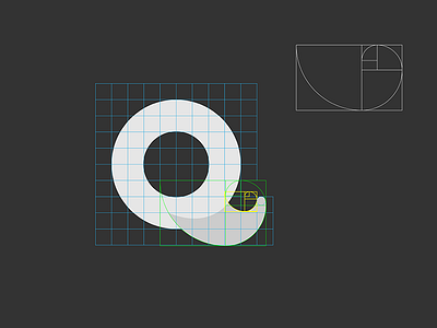 "Quack!" Logo design grid with golden ratio