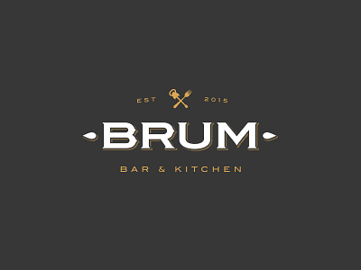 Brum Bar & Kitchen bar drinks kitchen logo vintage