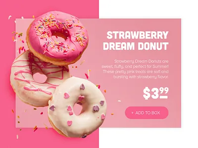 Delicious Donut Product Card card clean concept design desktop layout minimal pastel product ui web website
