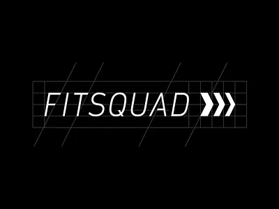 Fitsquad - grid arrows badge black clean customized din fit logo military progress squad type