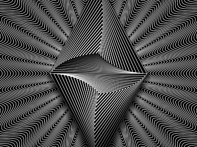 Day73- 'Gem' 100days black and white blend tool illusion lines opart shadows